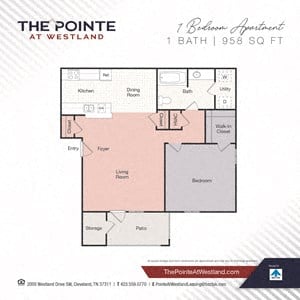 1 Bedroom floor plan